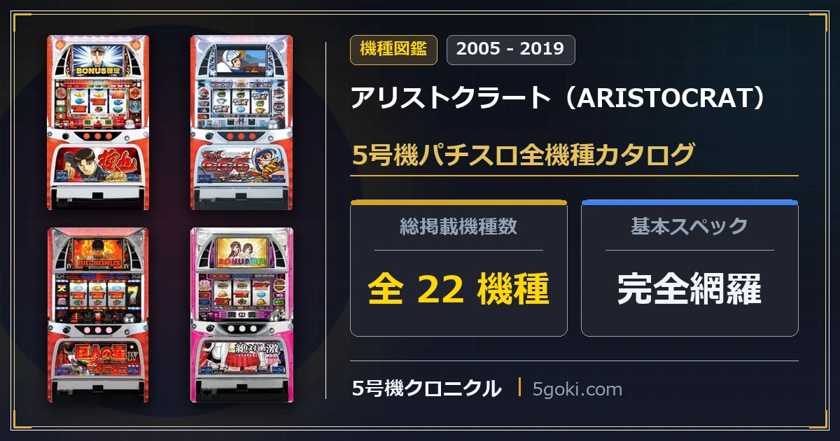 アリストクラート（ARISTOCRAT）5号機パチスロ全22機種カタログ アイキャッチ画像
