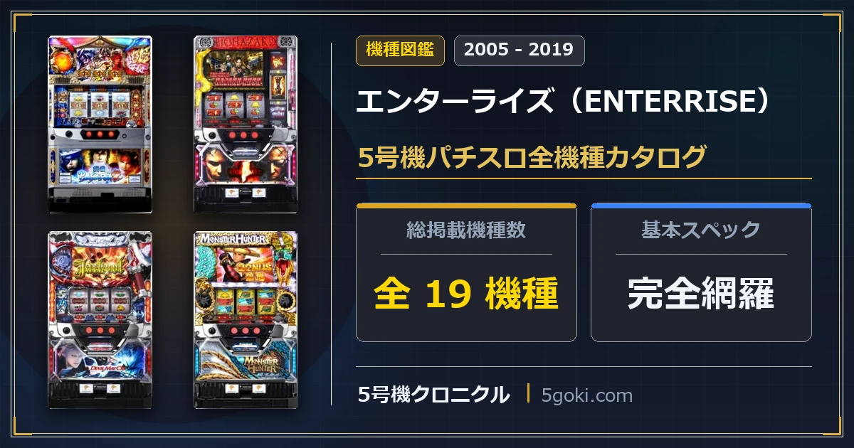 エンターライズ（ENTERRISE）5号機パチスロ全19機種カタログ アイキャッチ画像
