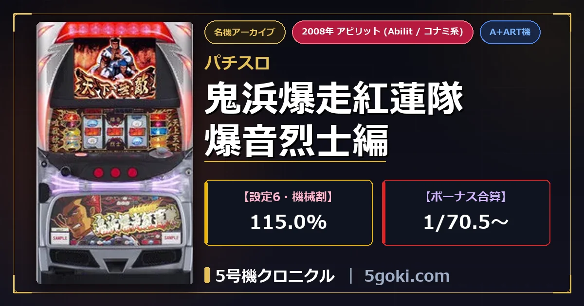 パチスロ 鬼浜爆走紅蓮隊 爆音烈士編 公式アイキャッチ画像 アイキャッチ画像
