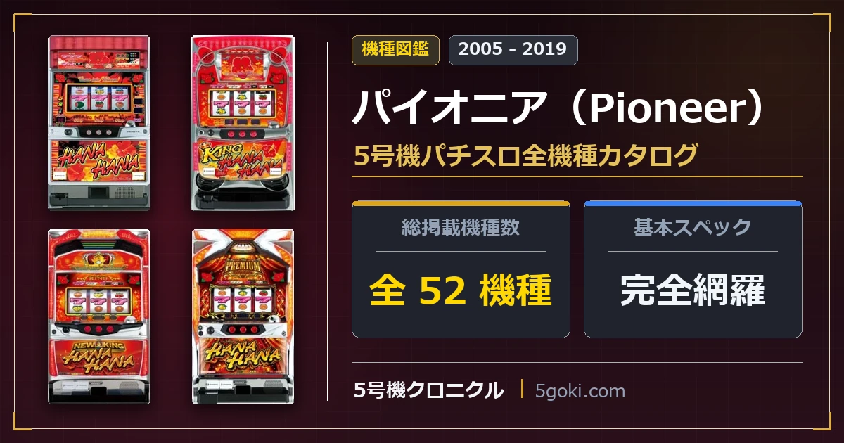 パイオニア（Pioneer）5号機パチスロ全52機種カタログ アイキャッチ画像